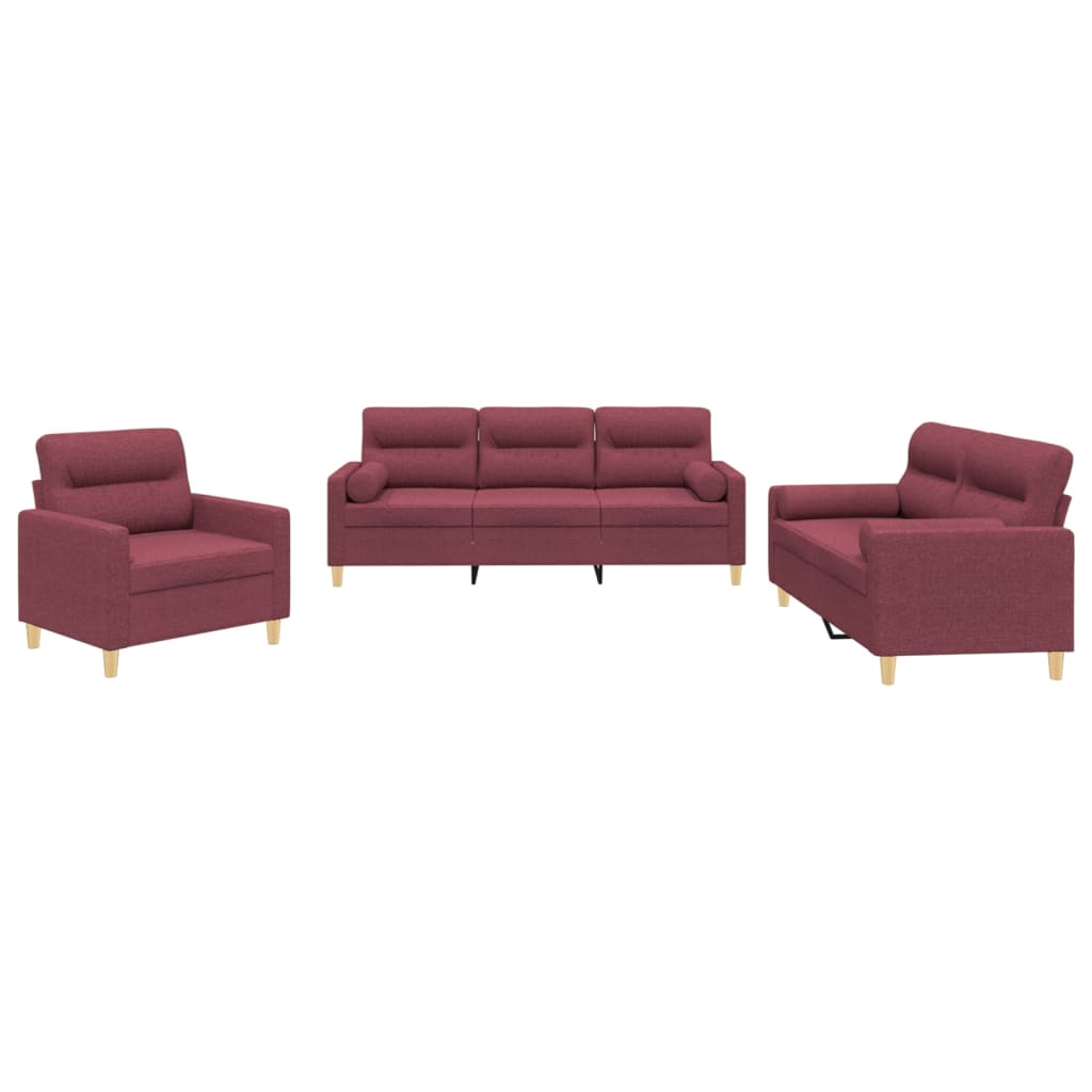 4-tlg. Sofagarnitur mit Kissen Taupe Stoff