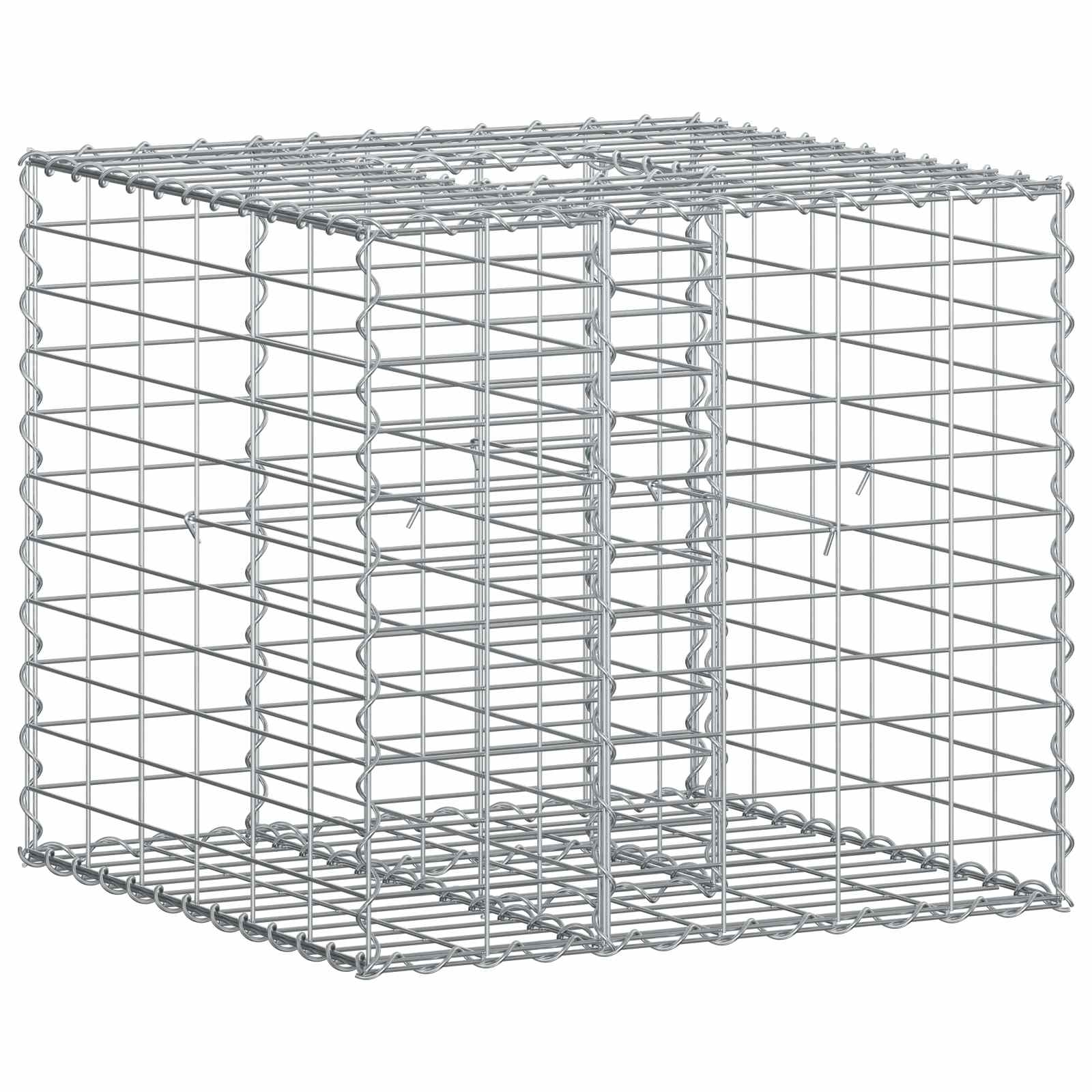 Gabionen Hochbeet 2 pcs Silber 260 x 60 x 55 cm