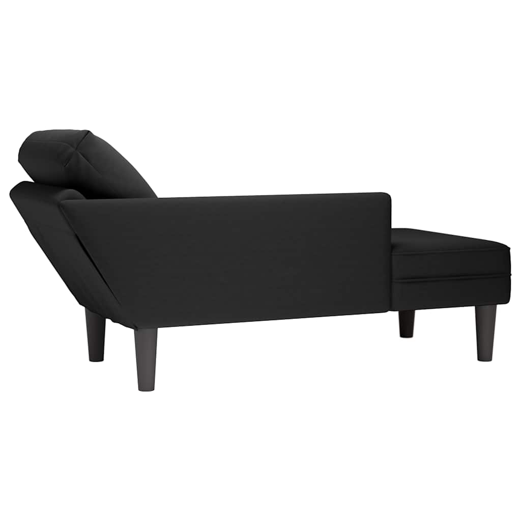 Chaiselongue mit Kissen und Rechter Armlehne Blau Samt