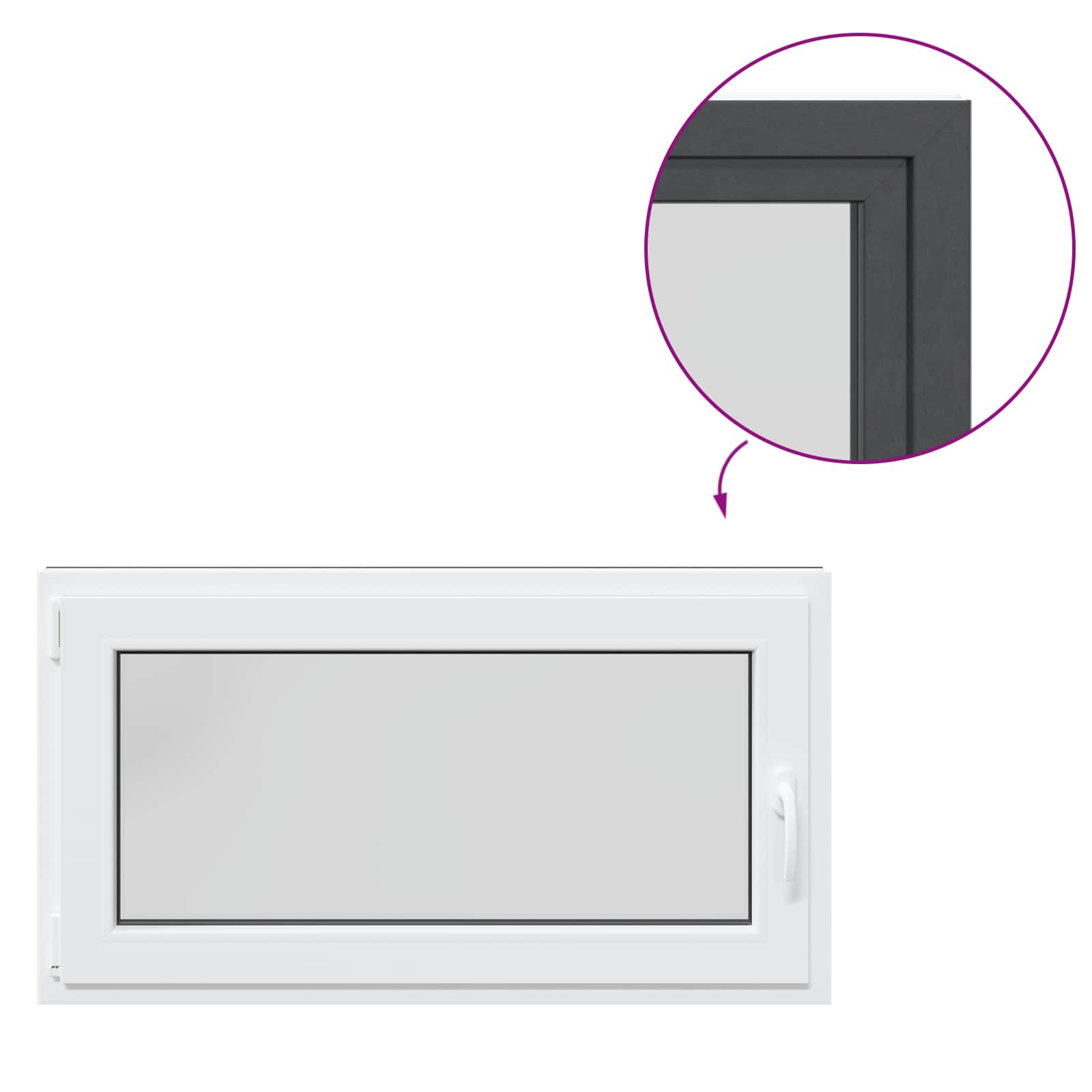 Kellerfenster RISOR 50 x 50 cm PVC und Glas Weiß
