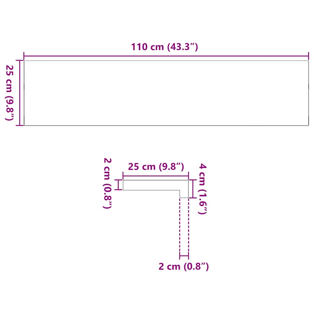 Treppenstufen 4 Stk. Unbehandelt 70x25x2 cm Massivholz Eiche
