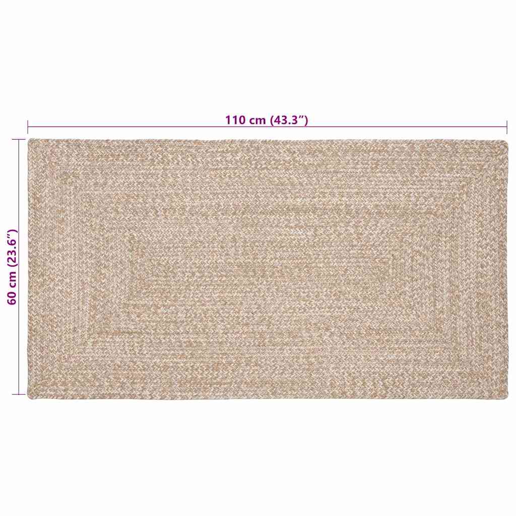 Bereichsteppiche Natürlich und Weiß 60 x 110 cm Jute