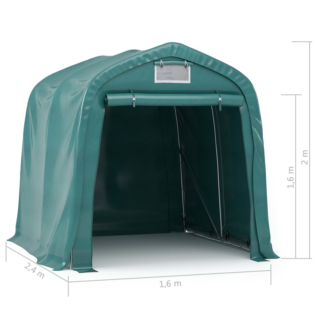 Garagenzelt PVC 2,4x3,6 m Grün