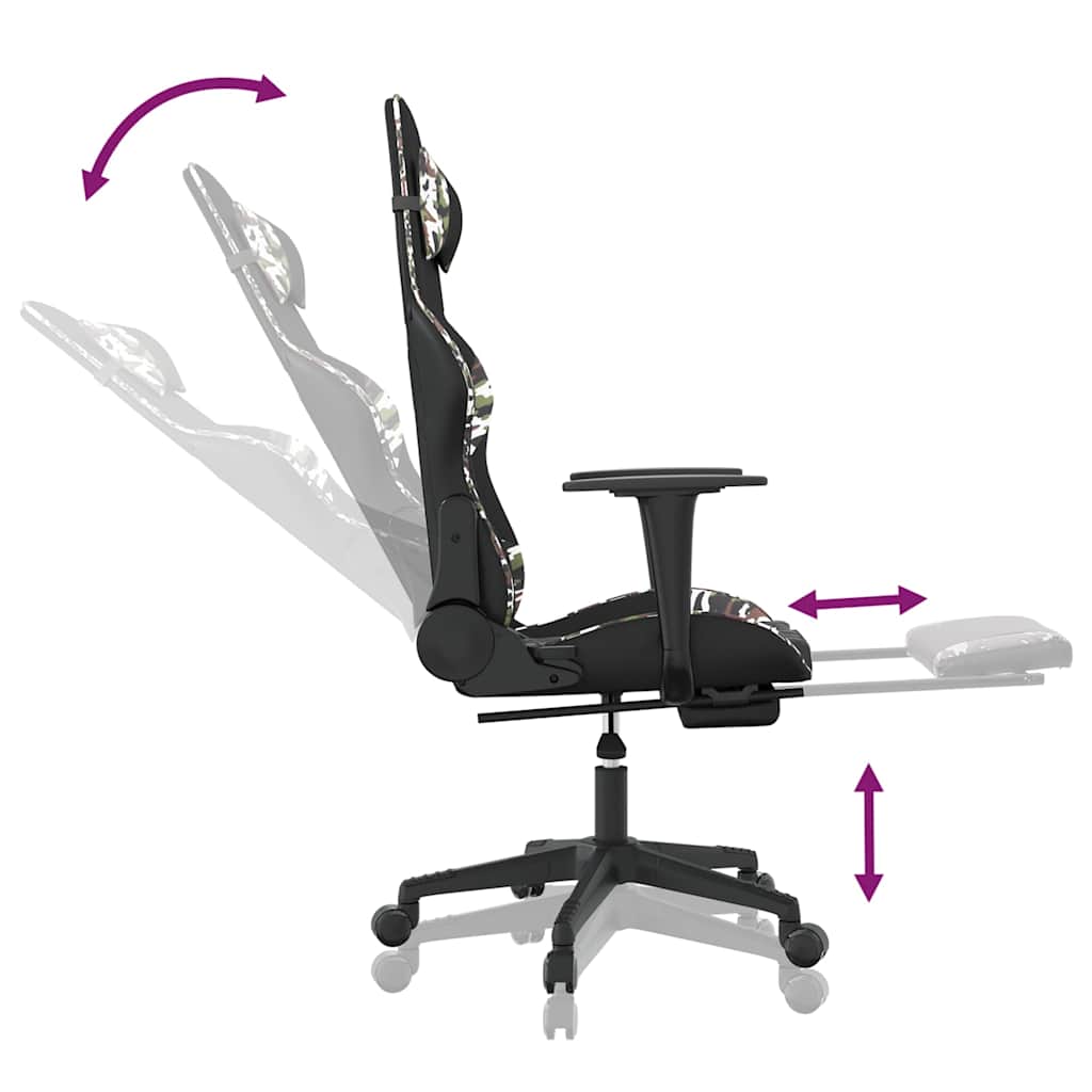Gaming-Stuhl mit Massagefunktion Schwarz und Blau Kunstleder