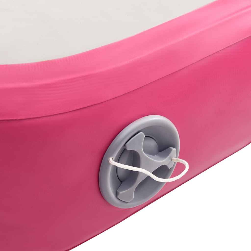 Aufblasbare Gymnastikmatte mit Pumpe 300×100×10 cm PVC Rosa