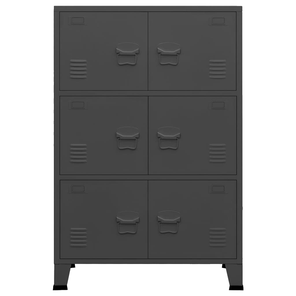 Lagerschrank Industrial Schwarz 75x40x80 cm Stahl