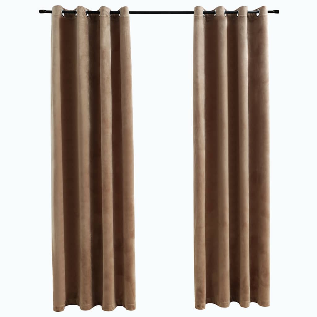 Verdunkelungsvorhänge mit Ösen 2 Stk. Samt Schwarz 140x175 cm