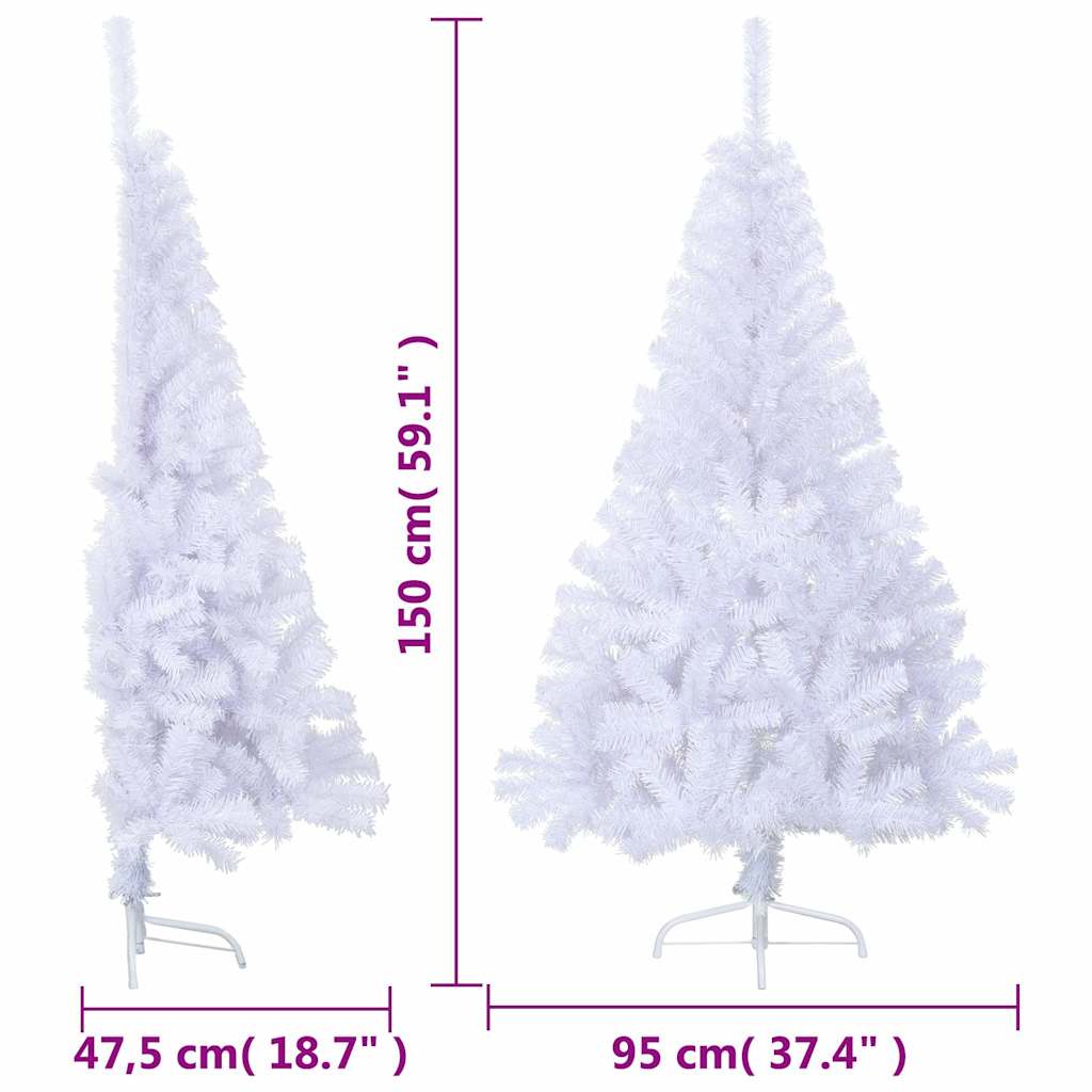 Künstlicher Halb-Weihnachtsbaum mit Ständer Grün 150 cm PVC