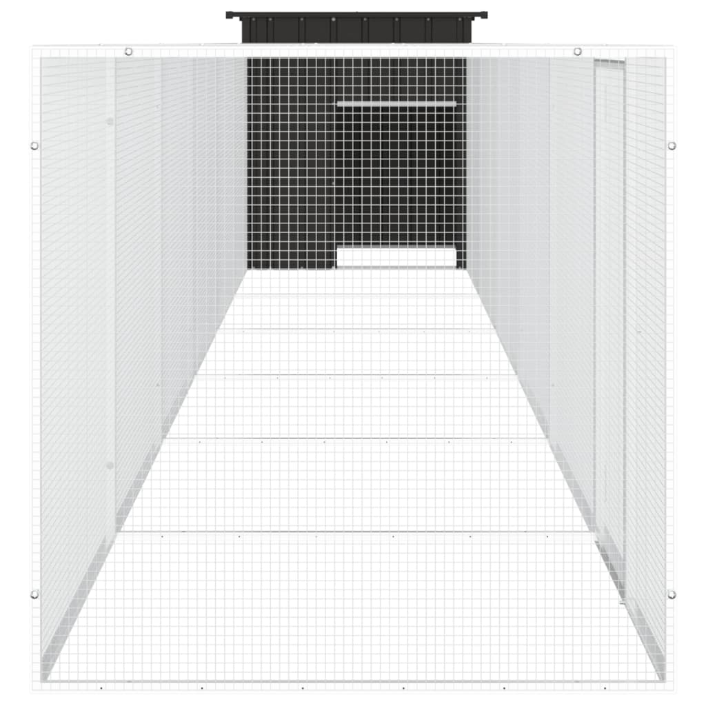 Hühnerkäfig Anthrazit 200x91x100 cm Verzinkter Stahl