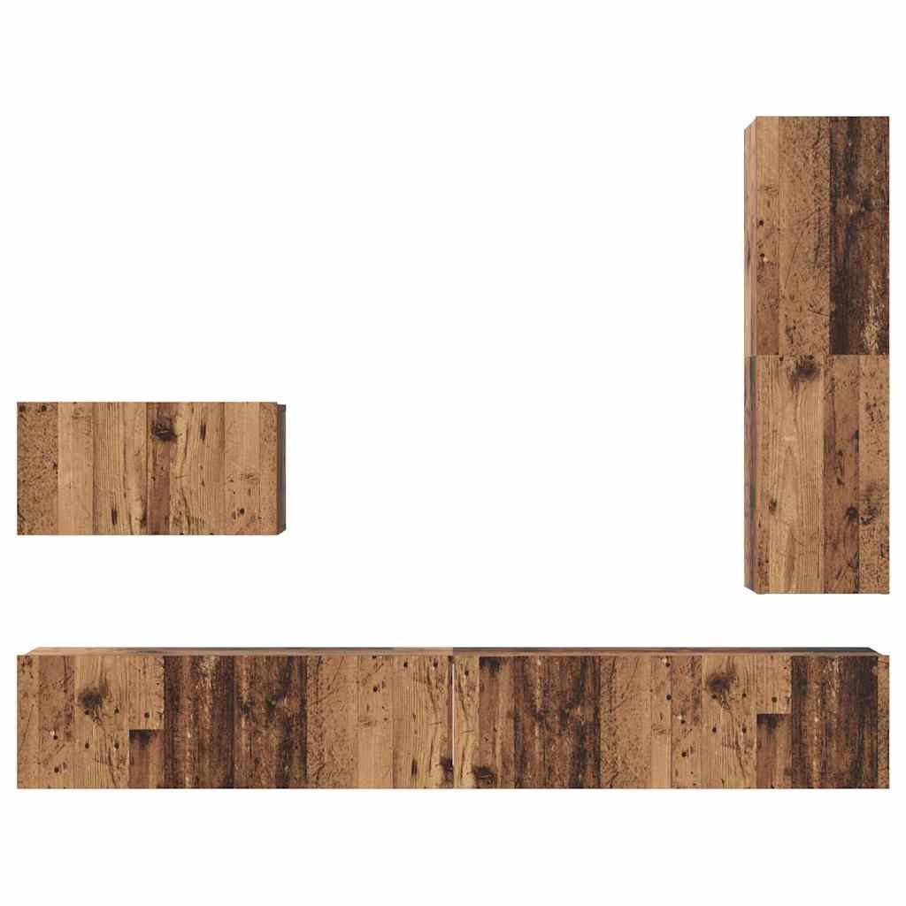 4-tlg. TV-Schrank-Set Weiß Holzwerkstoff
