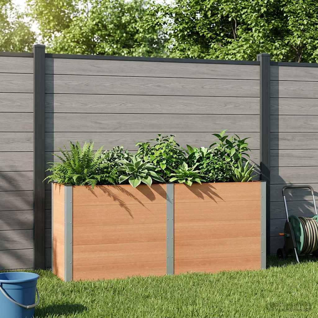 Garten-Hochbeet 200x50x54 cm WPC Grau