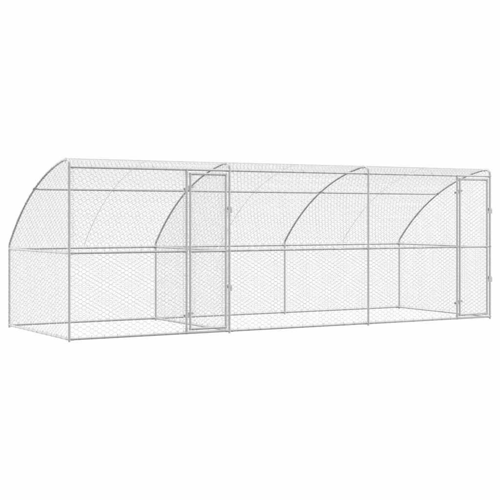 Hundekäfig 2 pcs Silber 4 x 2 x 2 m Verzinkter Stahl