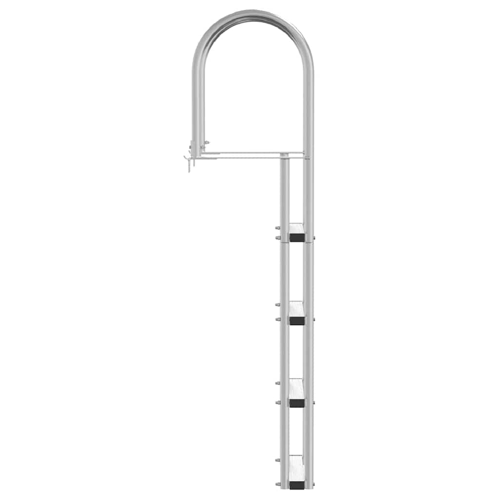 3-Stufen Dockleiter Silber 45 x 11,5 x 134 cm Aluminium