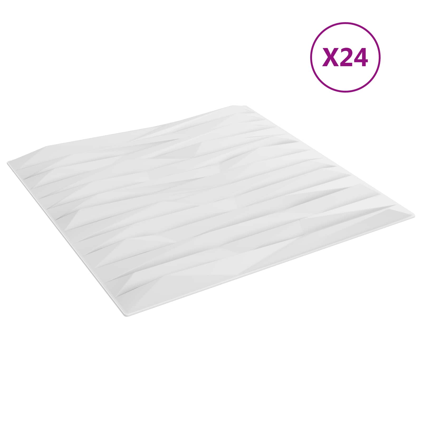 Wandpaneele 12 pcs Diamant Weiß 50 x 50 cm XPS Schaum