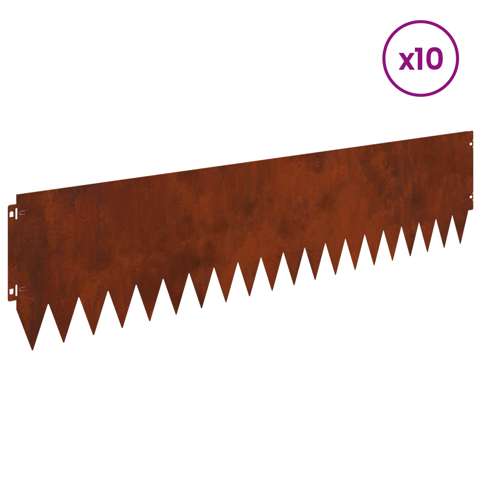 Raseneinfassung 10 pcs 103 x 10 cm Stahl Schwarz