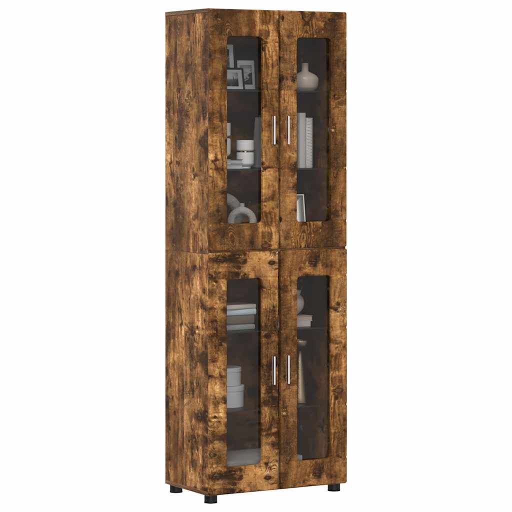Highboard mit Regal FLORIN Weiß 60 x 35 x 182 cm Holzwerkstoff