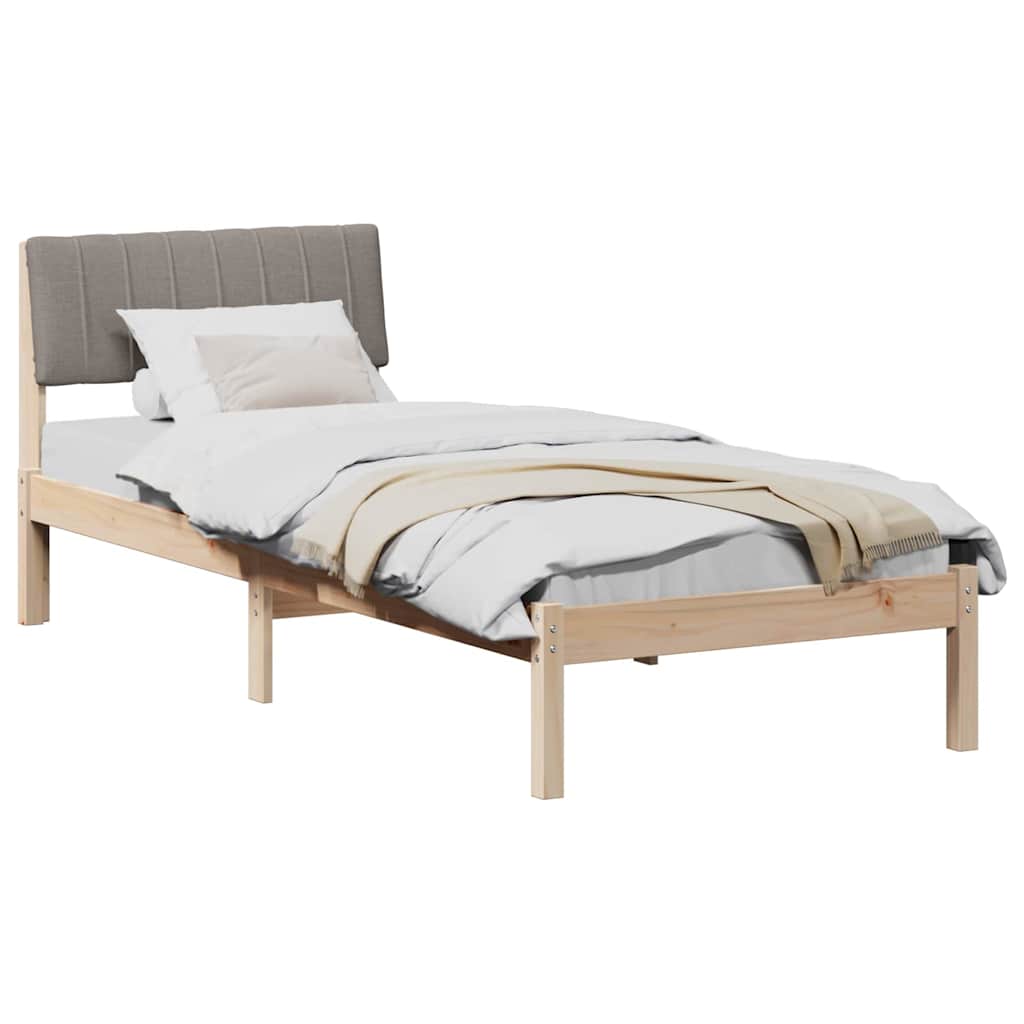 Bettgestell Braun und hellgrau 200 x 200 cm Massivholz Kiefer