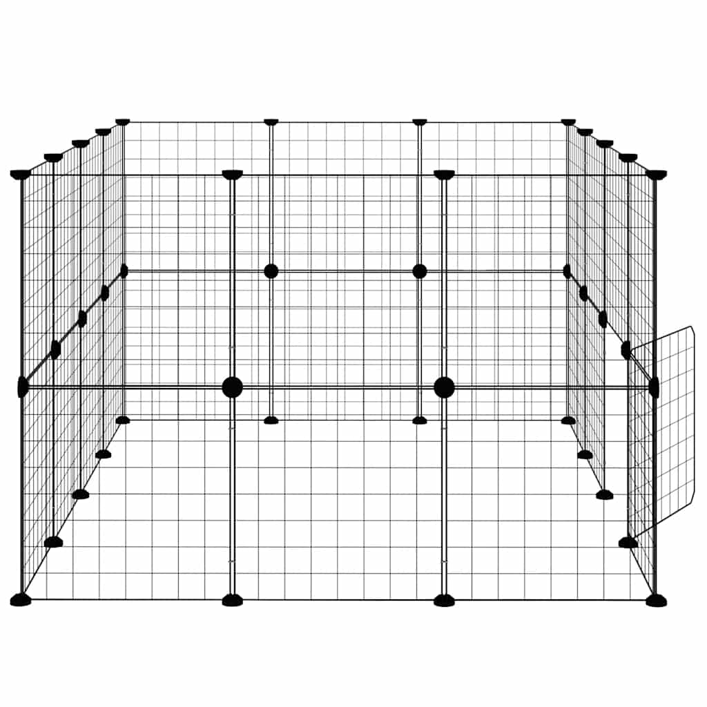 8-tlg. Haustierkäfig mit Tür Schwarz 35x35 cm Stahl