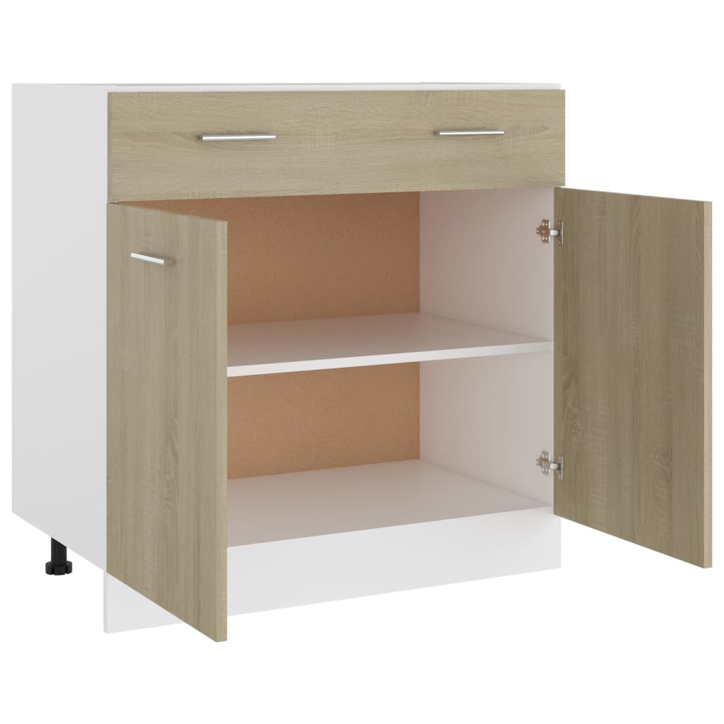 Spülenunterschrank Sonoma-Eiche 80x46x81,5 cm Holzwerkstoff