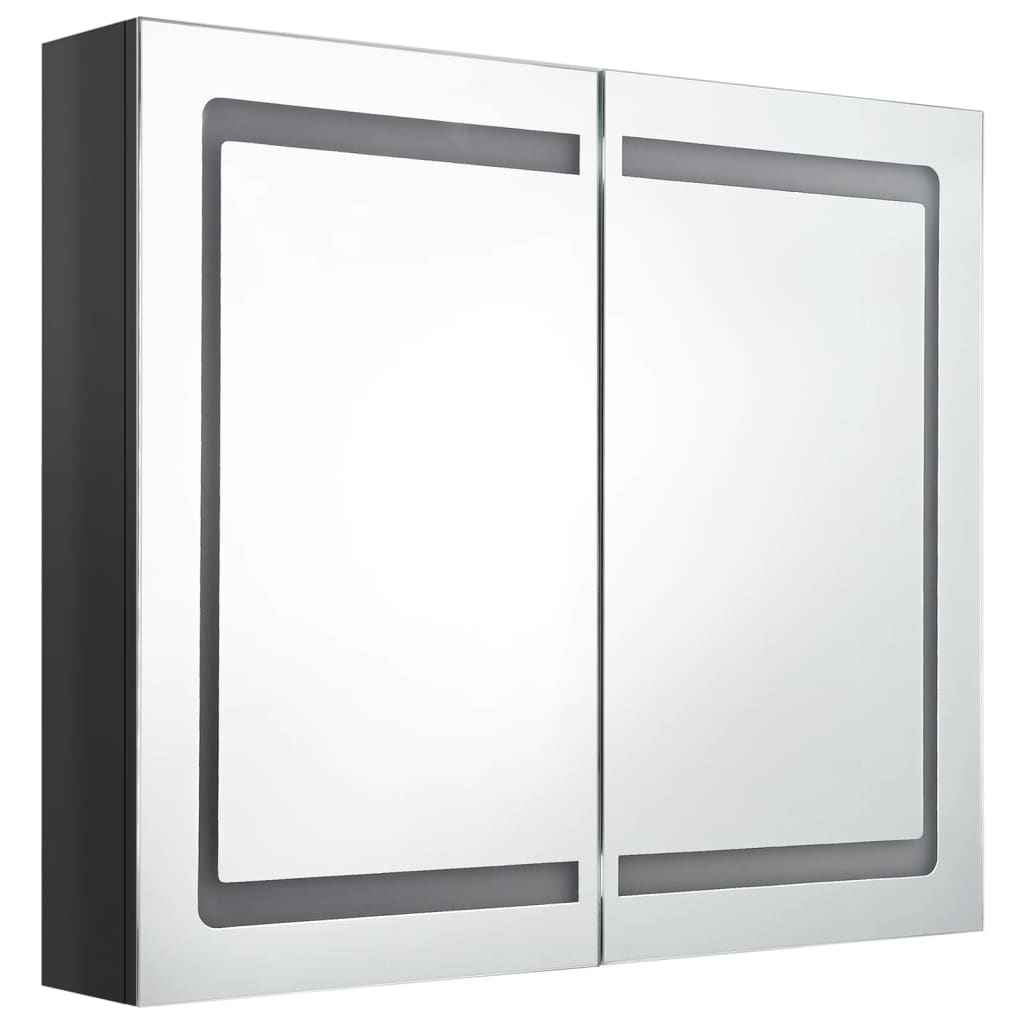LED-Spiegelschrank fürs Bad Betongrau 80x12x68 cm