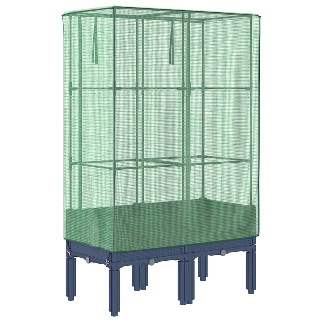 Hochbeet mit Gewächshaus-Aufsatz Rattan-Optik 40x40x140 cm