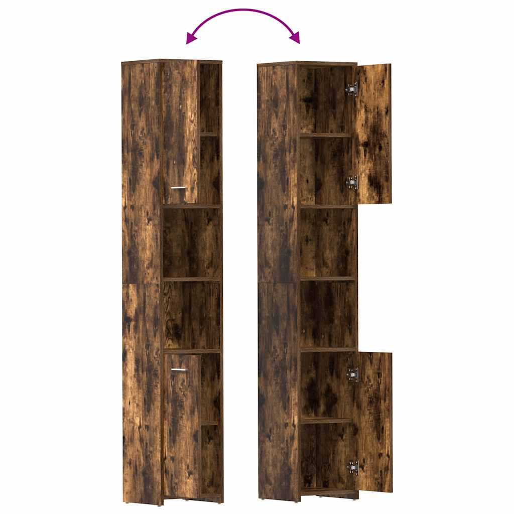 Badezimmerschrank Weiß 30x30x183,5 cm Holzwerkstoff