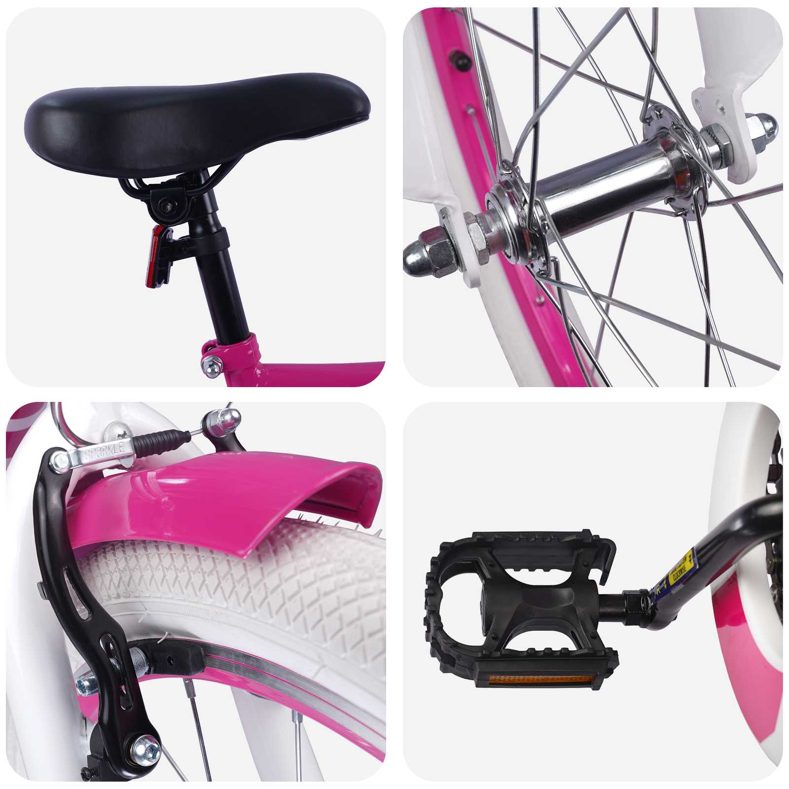 Kinderfahrrad 12 Zoll für 2-4 Jahre alt Rosa