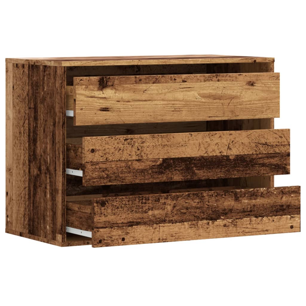 Schubladenschrank Schwarz Eichen-Optik 41 x 40 x 58 cm