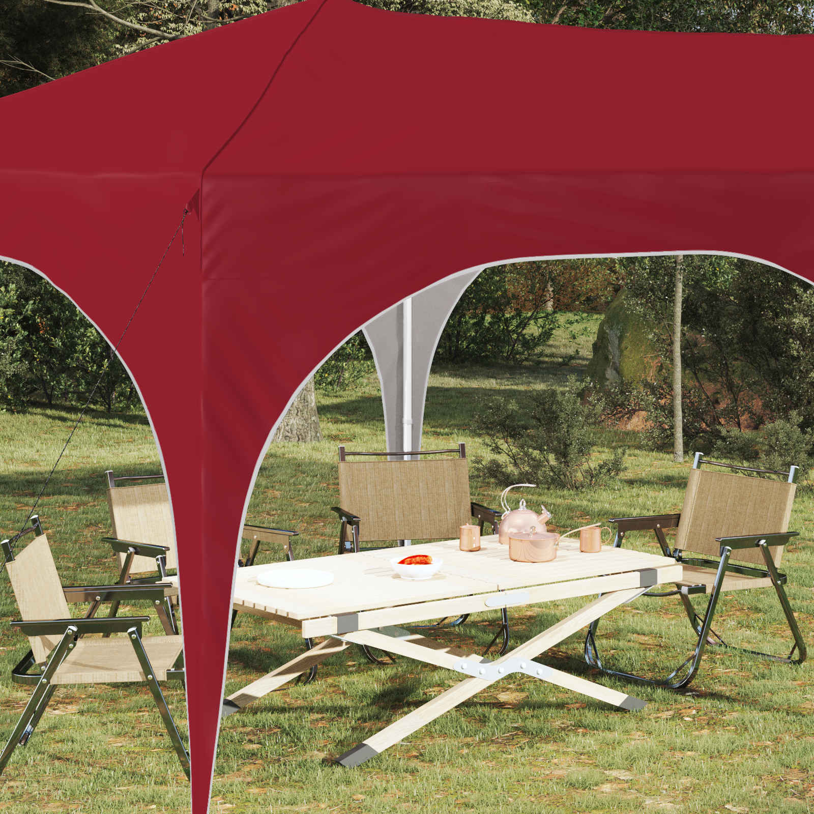 Pop-up Partyzelt 575 x 288 x 245 cm Creme Oxford-Stoff