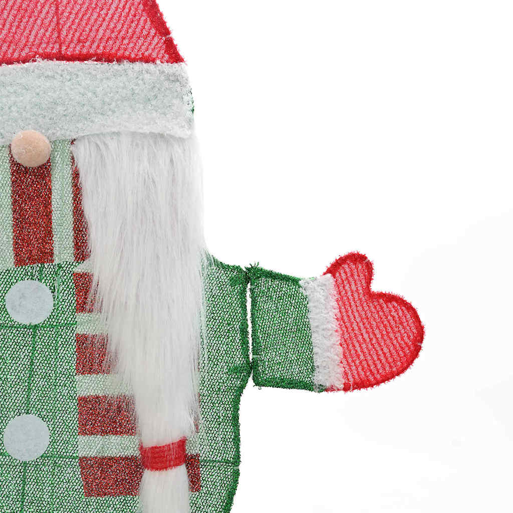 Beleuchteter Weihnachtsmann Warmes Weiß 70 x 62 cm Lamé-Stoff