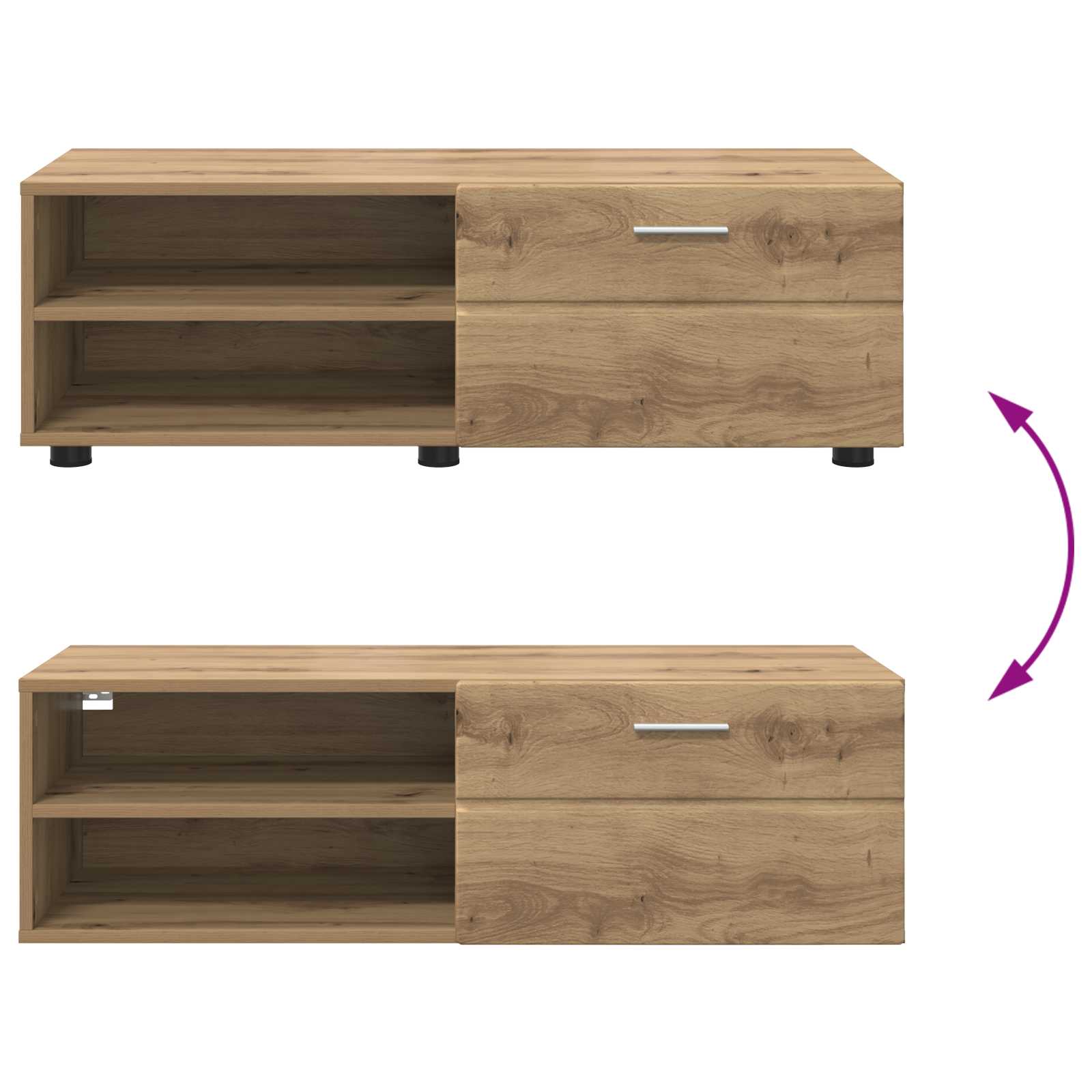 Highboard mit Regal FLORIN Weiß 60 x 35 x 182 cm Holzwerkstoff