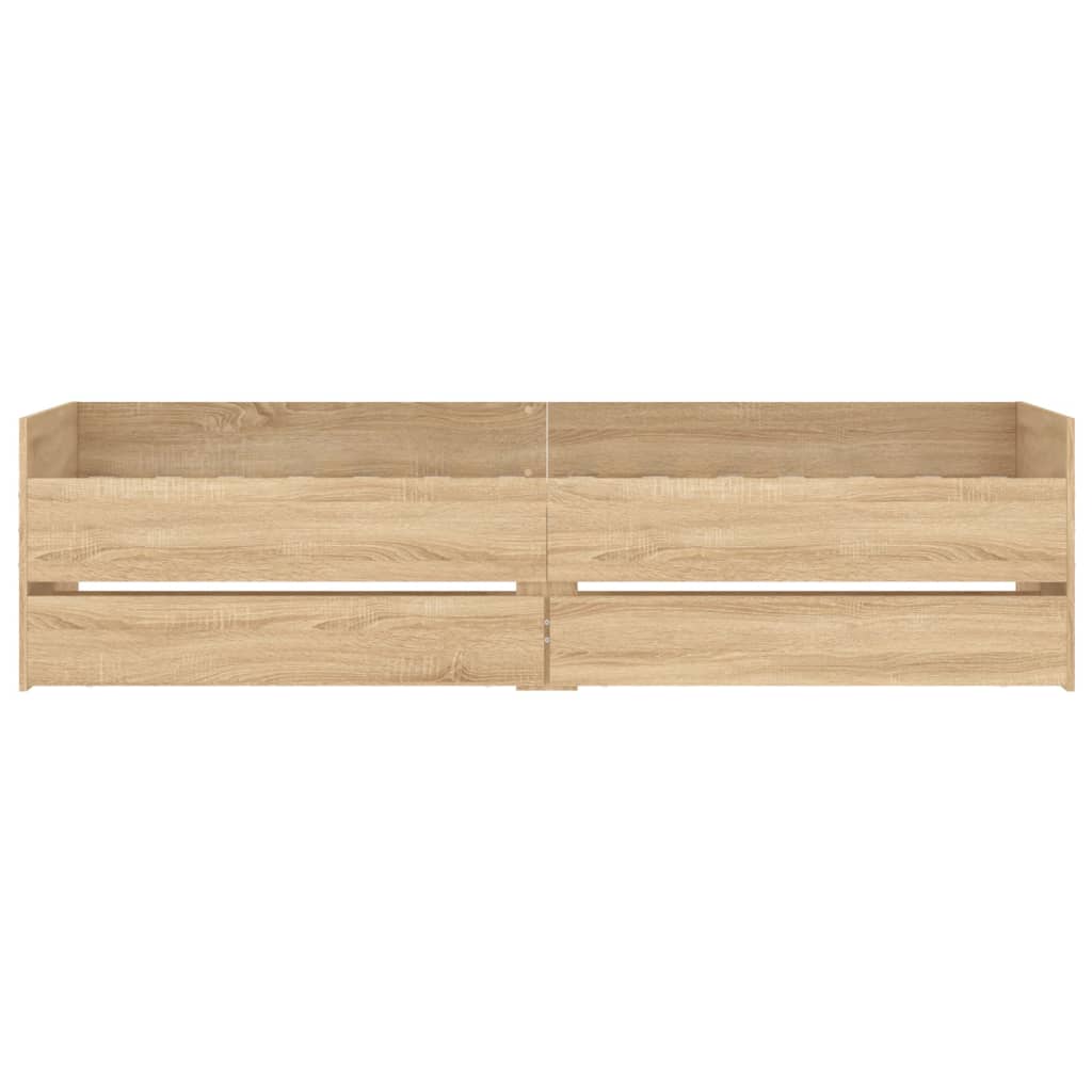 Bett mit Schubladen Braun Eiche-Optik 75x190 cm