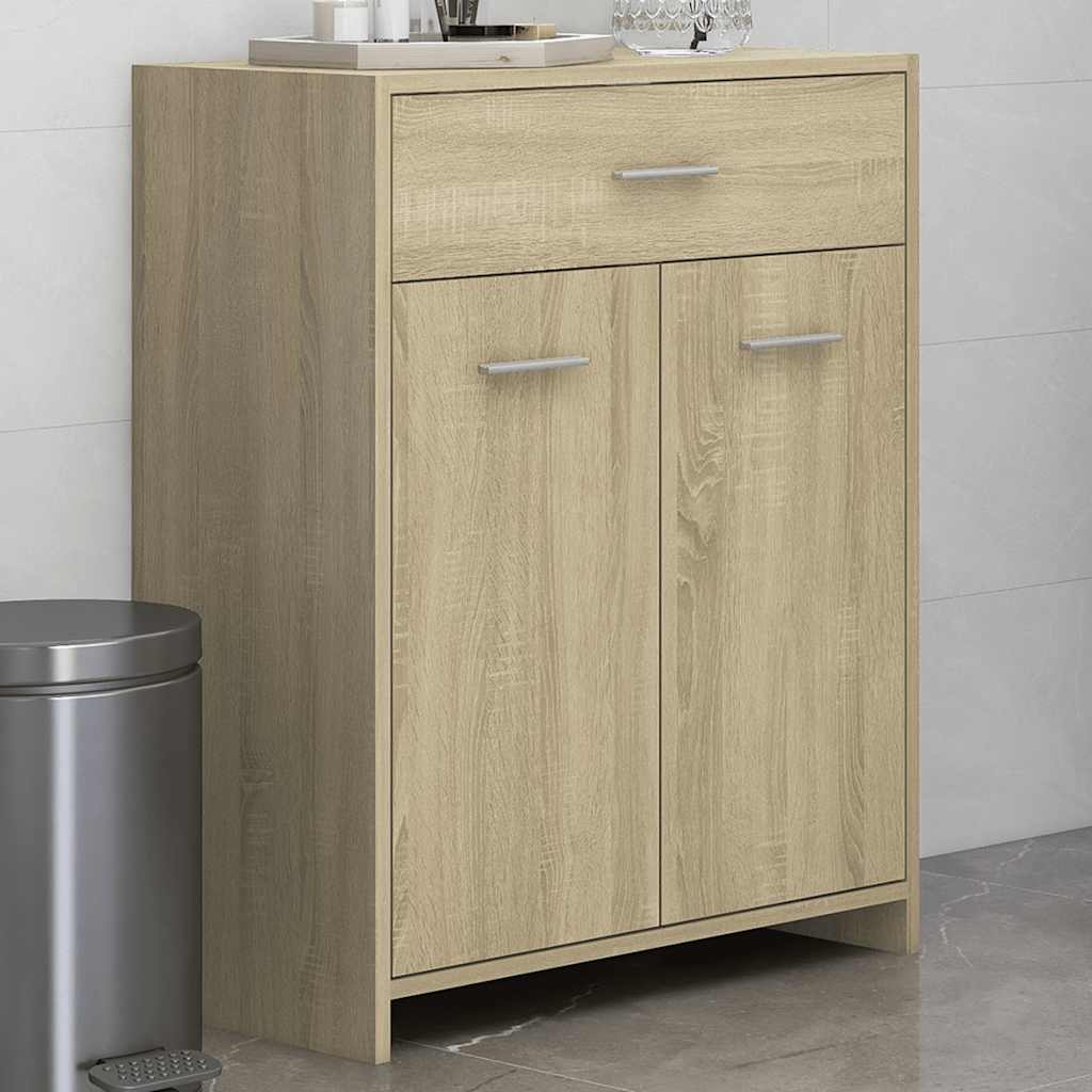 Badezimmerschrank Weiß 60x33x80 cm Holzwerkstoff