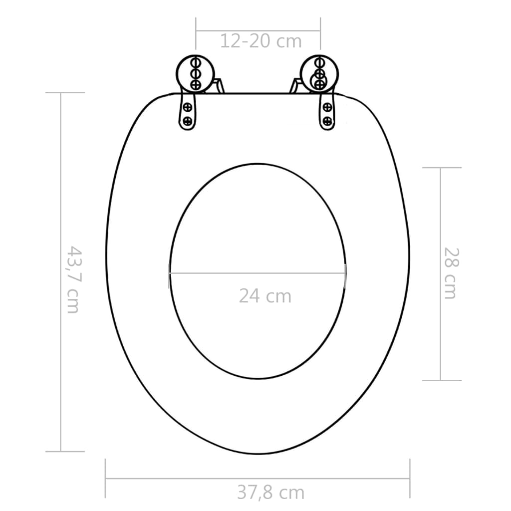 Toilettensitz MDF Deckel mit Absenkautomatik Design Weiß