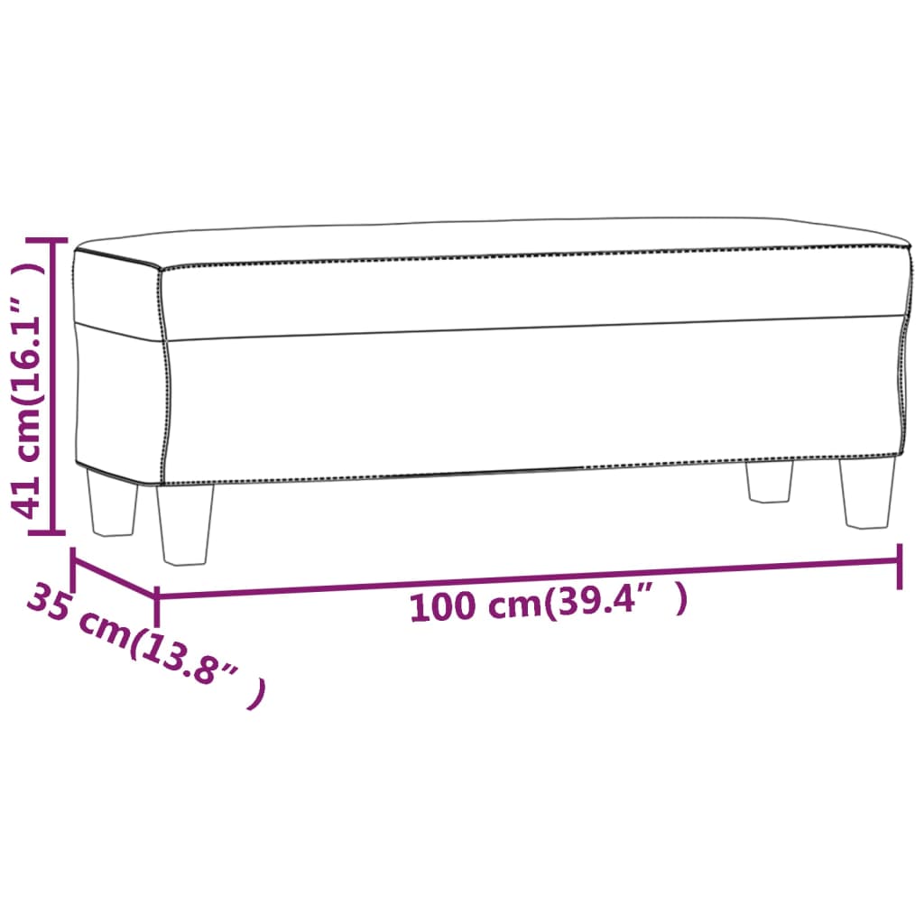 Sitzbank Hellgrau 70x35x41 cm Mikrofasergewebe