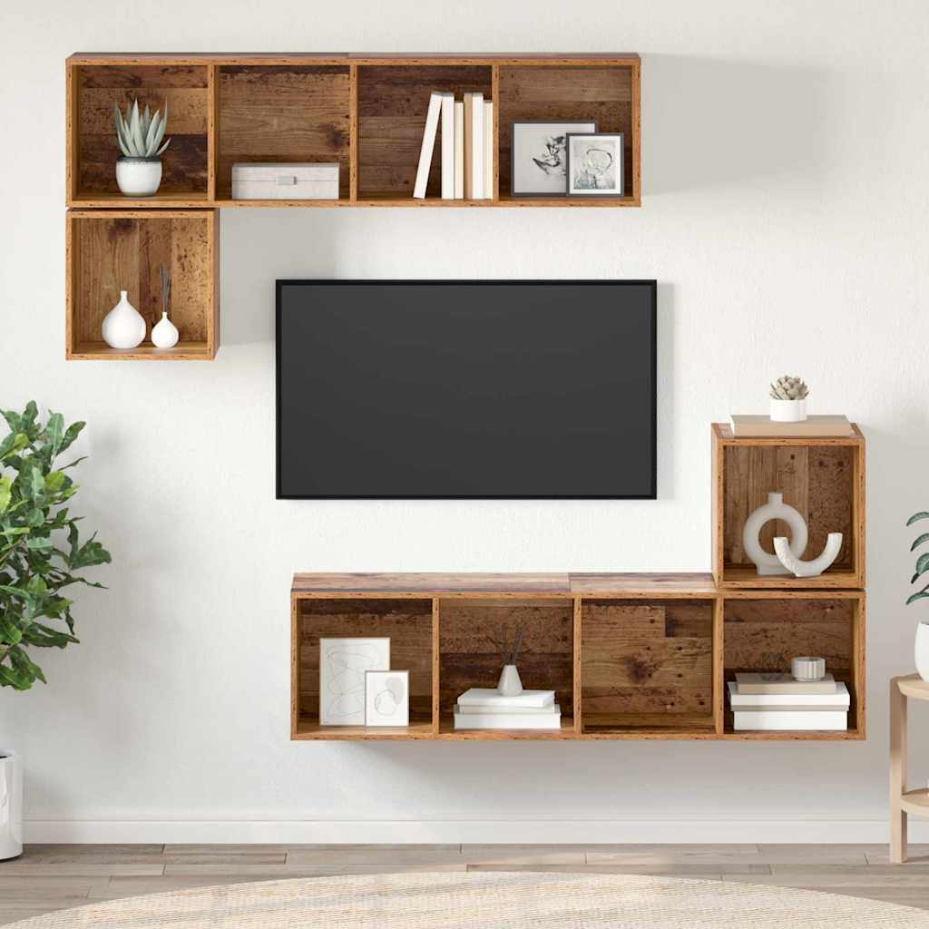 4-tlg. TV-Schrank-Set Weiß Holzwerkstoff