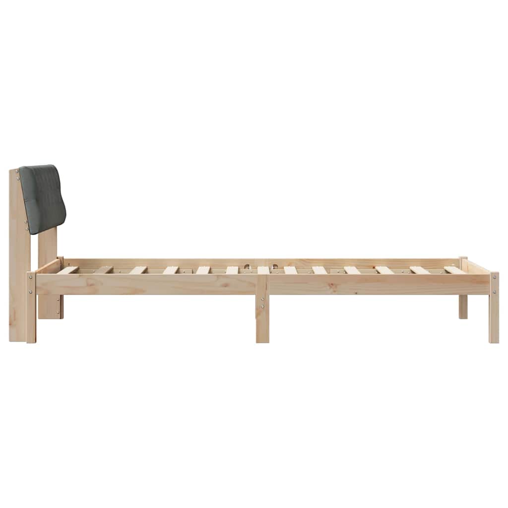 Bettgestell Braun und hellgrau 200 x 200 cm Massivholz Kiefer