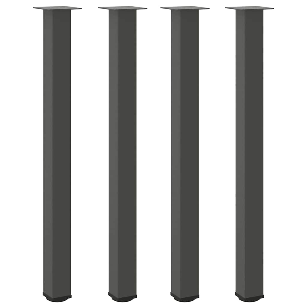 Bartischbeine 4 Stk. Schwarz 100-102 cm Stahl