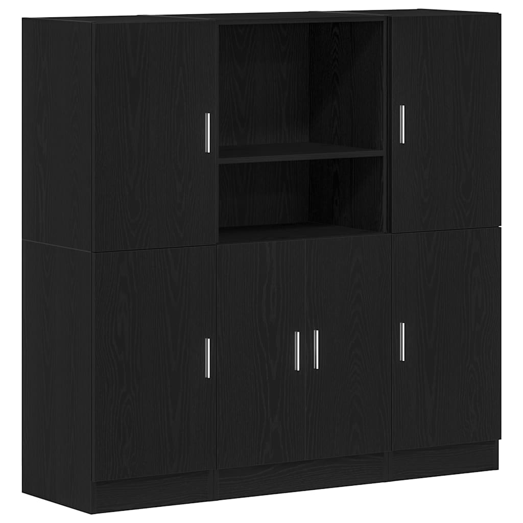 3-tlg. Küchenschrank-Set Weiß Holzwerkstoff