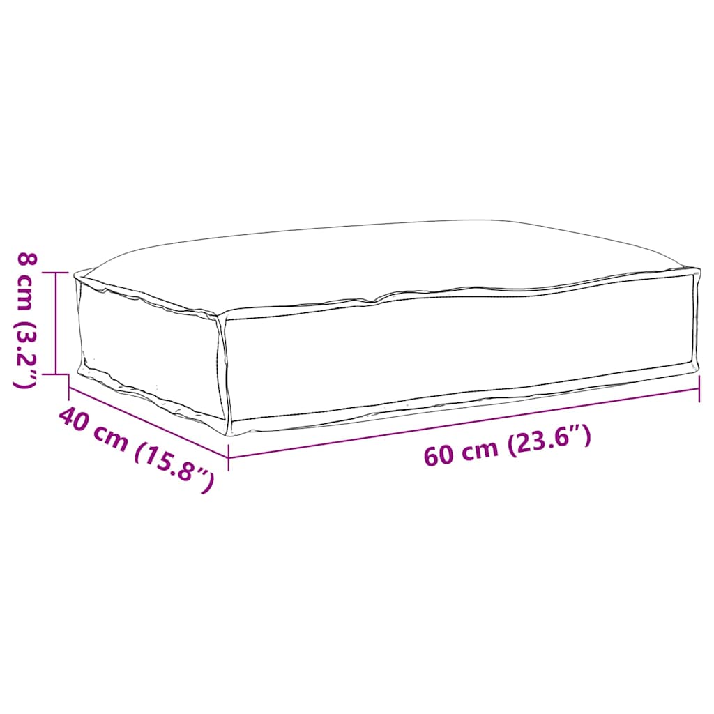 Kissen Anthrazit 60 x 40 x 8 cm Oxford-Stoff