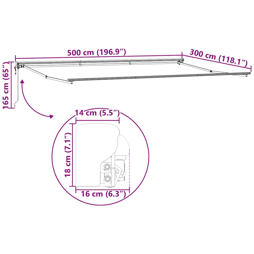 Markisenrahmen Verstellbar Weiß 2,5 x 2 m Stahl