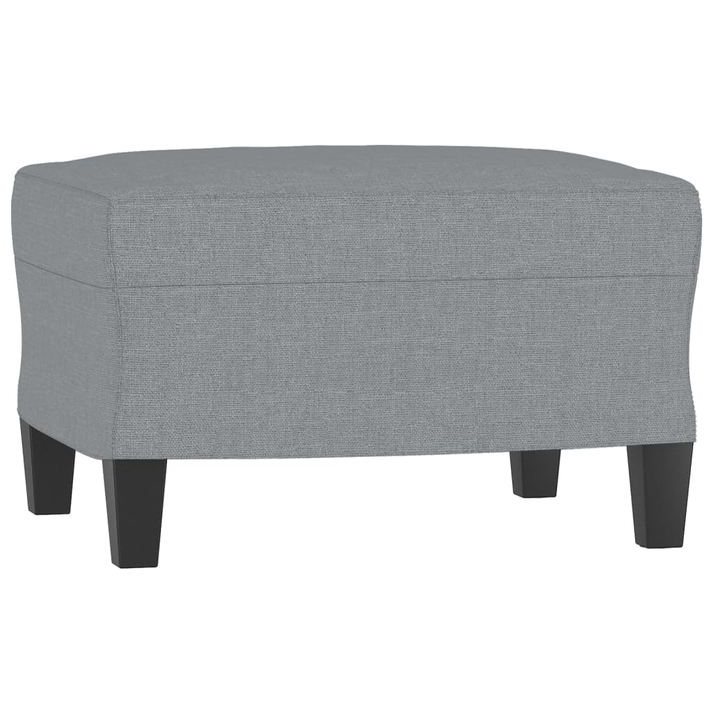 3-Sitzer-Sofa mit Hocker Creme 180 cm Stoff