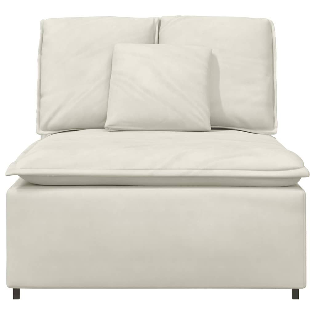 Modulares Sofa Endmodul mit Armlehne Kissen Blau 100 cm