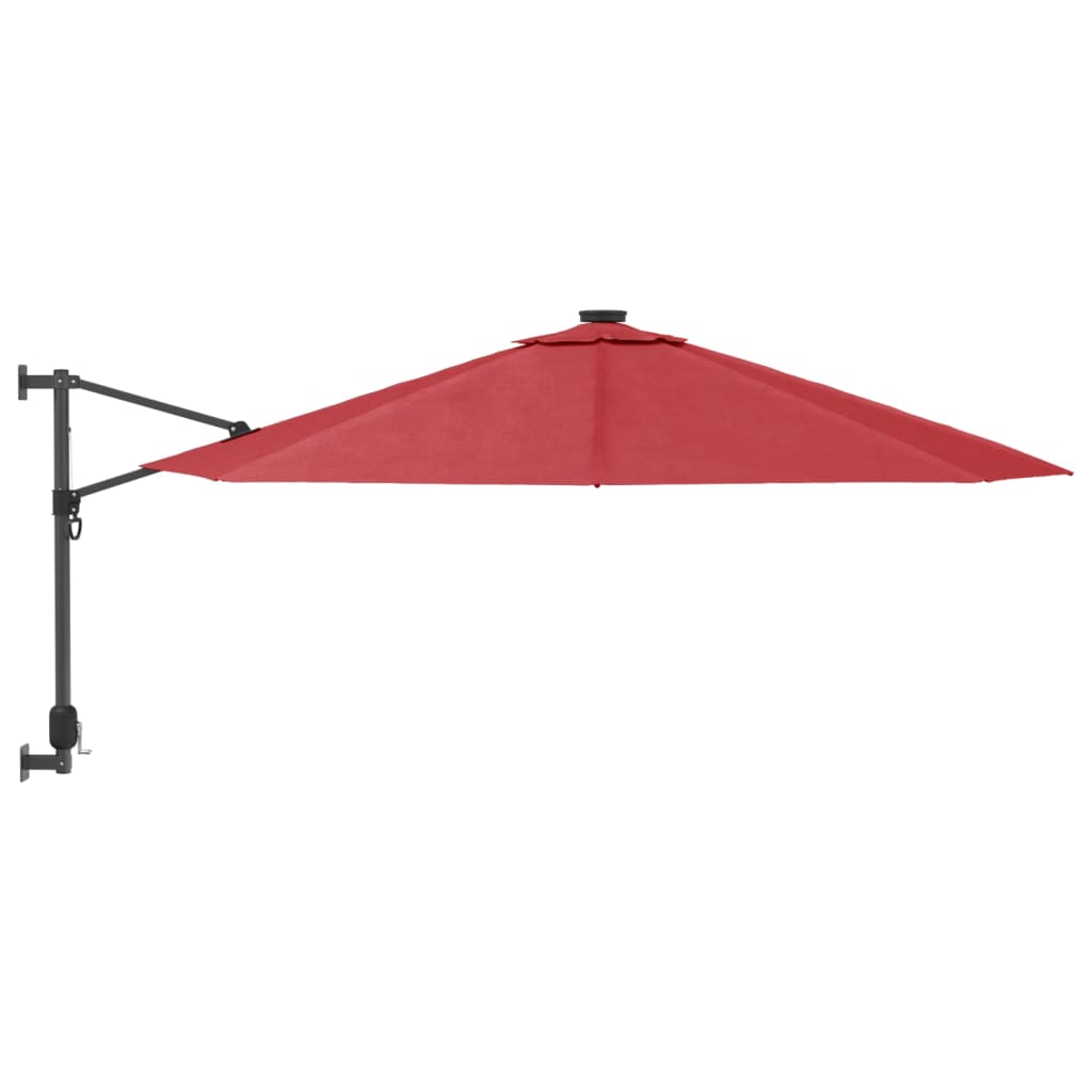 Wand-Sonnenschirm mit LEDs Apfelgrün 290 cm