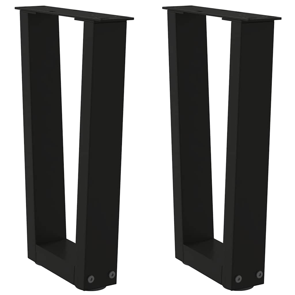 Couchtischbeine V-Form 2 Stück Schwarz 30x(30-31,3) cm Stahl