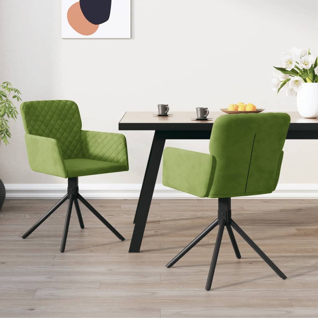 Esszimmerstühle 2 Stk. Drehbar Blau Samt