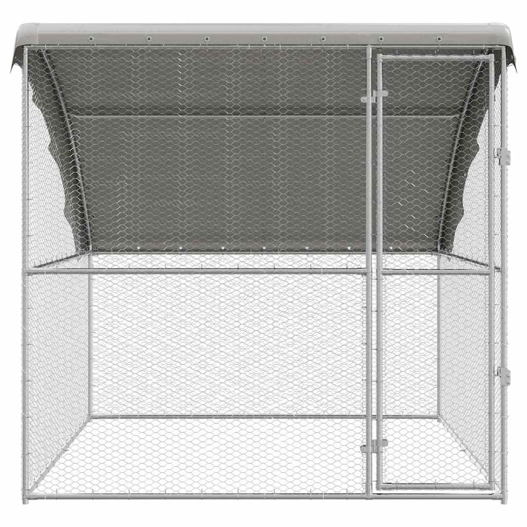 Hühnerkäfig 2 pcs Silber 400 x 200 x 200 cm Verzinkter Stahl
