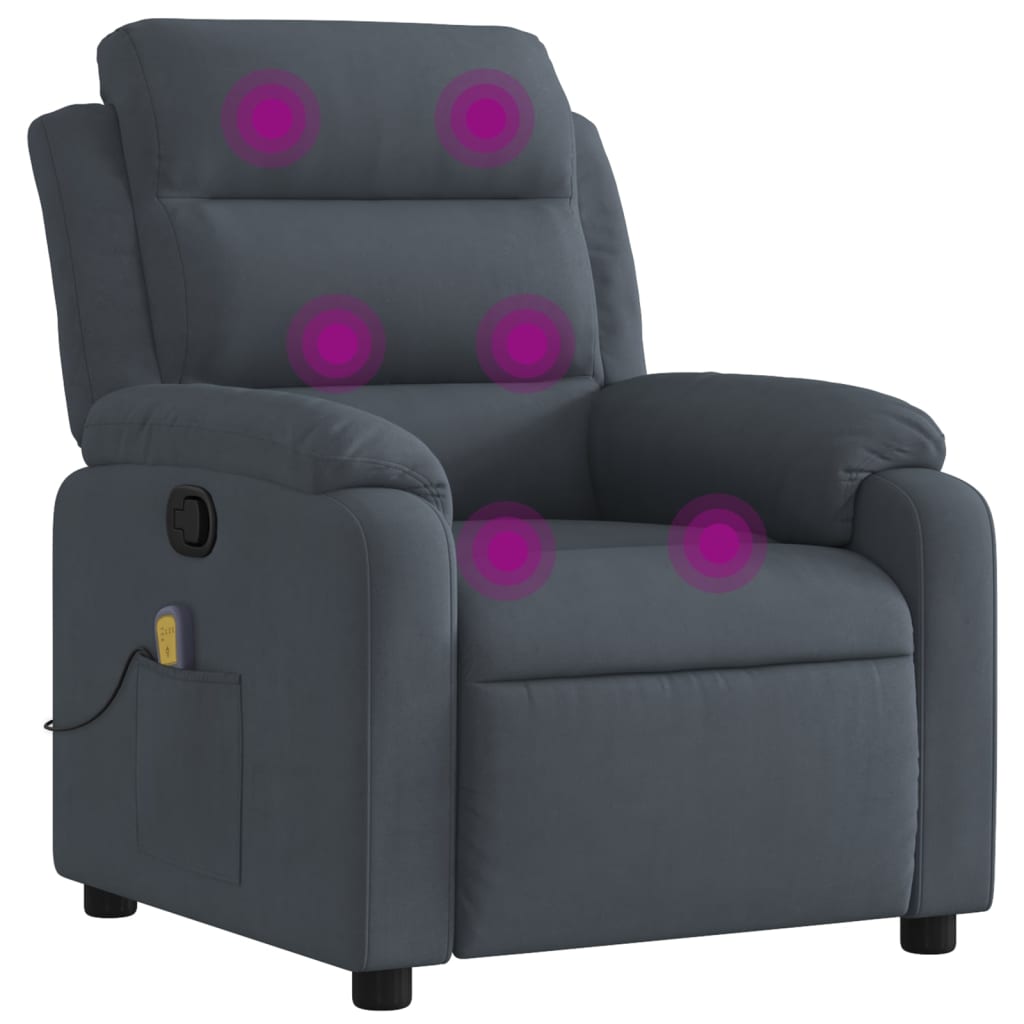 Massage-Relaxsessel, hellgrauer Samt