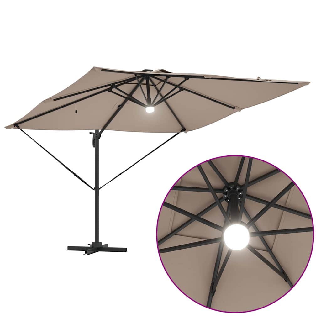 Roma Parasol Beige 286 x 284 x 270 cm Aluminium und Polyester