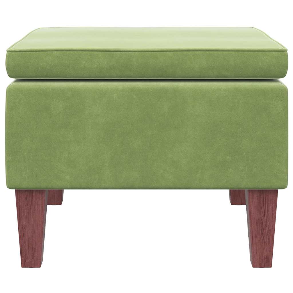 Hocker mit Holzbeinen Dunkelgrau Samt